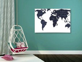 Εικόνα στον παγκόσμιο χάρτη φελλού - 90x60  wooden