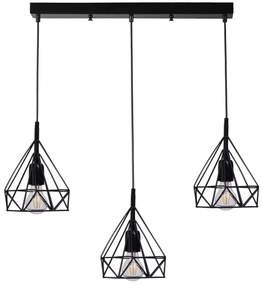 Φωτιστικό Οροφής - Ράγα 534LUN6059 55x20x80cm 3xE27 40W Black Opviq