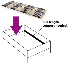 vidaXL Τελάρο Κρεβατιού με 42 Σανίδες & 7 Ζώνες 70 x 200 εκ.