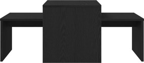 vidaXL Ένθετα τραπέζια Μαύρη Οξυά 100 x 48 x 40 εκ Επεξεργασμένο ξύλο