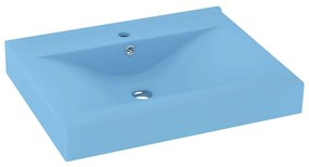 vidaXL Νιπτήρας με Οπή Βρύσης Γαλάζιο Ματ 60 x 46 εκ. Κεραμικός