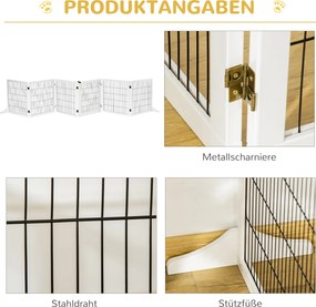 Πτυσσόμενο Barrier Dog 432 x 36 x 70 cm Ξύλο Πεύκου Λευκό