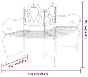 vidaXL Παγκάκι Δέντρου Μαύρο 150 εκ. από Ατσάλι