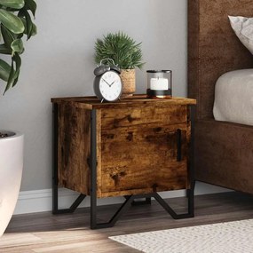 vidaXL Κομοδίνα 2 τεμ. Καπνιστή Δρυς 40x30x40 εκ. από Επεξεργ. Ξύλο