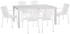 Σετ Κήπου Τραπεζαρία KRUM C21146 7 τεμ. Αλουμίνιο Λευκό 160x90x73 εκ.