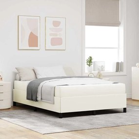 vidaXL Σκελετός Κρεβατιού με στρώμα Κρεμ 160 x 200 cm ύφασμα