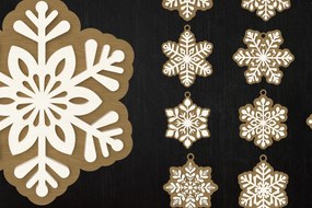 Σετ των 2 Intra απο ξύλο plywood 3mm-4mm πάχος – Πακέτο στολίδια με κομμένα λέιζερ νιφάδα χιονιού Δίασταση  20x20 cm INTRAFABR-109449245