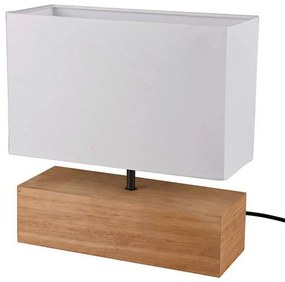 Φωτιστικό Επιτραπέζιο Woody R50181030 1xE27 60W 12x30x30cm Wood Coloured-White RL Lighting Ξύλο