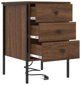 vidaXL Κομοδίνο Καφέ δρυς 42 x 41 x 61 εκ Επεξεργασμένο ξύλο