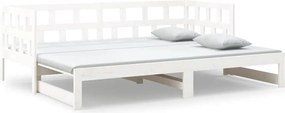 VidaXL Καναπές Κρεβάτι Συρόμενος Λευκός 2x(90x190) εκ. από Μασίφ Πεύκο