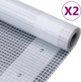 vidaXL Μουσαμάδες με Ύφανση Leno 2 τεμ. Λευκοί 3 x 2 μ. 260 γρ./μ²