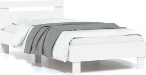 vidaXL Πλαίσιο Κρεβατιού με Κεφαλάρι Λευκό 90x190 εκ. Επεξεργ. Ξύλο