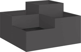 vidaXL Γλάστρα Κήπου Μαύρο 100 x 100 x 48 εκ. Ατσάλι