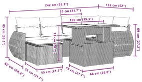 ΚΑΝΑΠΕΣ ΣΕΤ 7 ΤΕΜΑΧΙΩΝ ΜΑΥΡΟ ΣΥΝΘΕΤΙΚΟ ΡΑΤΑΝ ΜΕ ΜΑΞΙΛΑΡΙΑ 3268676