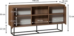 Μπουφές Amedeo Megapap χρώμα καρυδί 140x36x72εκ.