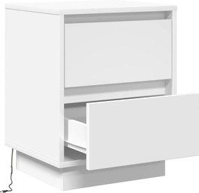 vidaXL Κομοδίνο Λευκό 39 x 34,5 x 50 εκ. Επεξεργασμένο ξύλο