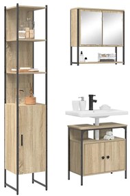 vidaXL Σετ Επίπλων Μπάνιου 3 pcs Sonoma Δρυς 33 x 33 x 185.5 εκ