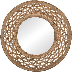 Καθρέπτης Mazun Inart ξύλο σε φυσική απόχρωση Φ60x8εκ