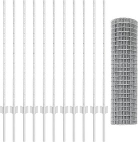 vidaXL Τεντώτο με στήριγμα Ασημί 1 x 25 m Ατσάλι