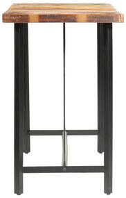 vidaXL Σετ Επίπλων Μπαρ 7 Τεμ. Μασίφ Ανακυκλωμένο Ξύλο/ Γνήσιο Δέρμα