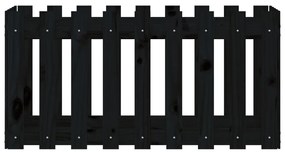 vidaXL Ζαρντινιέρα Υπερυψωμένη Σχ Φράχτη Μαύρη 100x50x50εκ Μασίφ Πεύκο