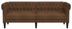vidaXL Καναπές Chesterfield Argyle Καφέ 201.5 x 74.5 x 74.5 εκατοστά