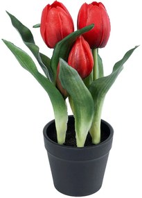 Τεχνητό Φυτό Tulip 21094 Φ22x23cm Red GloboStar Πολυαιθυλένιο