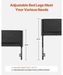 VEVOR Headboard for Full Size Bed with Adjustable Height Sponge &amp; Fabric Grey