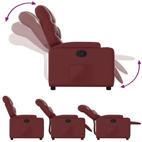 vidaXL Πολυθρόνα Ανακλινόμενη Μπορντό από Συνθετικό Δέρμα
