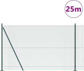 vidaXL Στύλος Περιφράξεων Πράσινο 25 x 1,4 μ. (12 x 12 χλστ. δίχτυ)