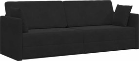vidaXL Καναπές-κρεβάτι δαπέδου Μαύρο 213 x 70 x 77 εκ Βελούδο