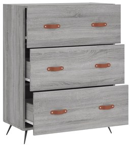 vidaXL Συρταριέρα Γκρι Sonoma 69,5 x 34 x 90 εκ. από Επεξεργ. Ξύλο