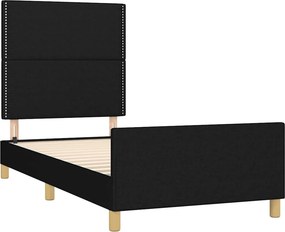 vidaXL Σκελετός Κρεβατιού Χωρίς Στρώμα Μαύρο 100x200 εκ. Υφασμάτινο