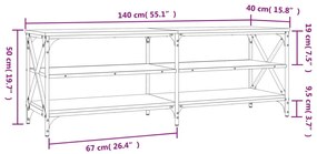 ΈΠΙΠΛΟ ΤΗΛΕΟΡΑΣΗΣ ΓΚΡΙ SONOMA 140X40X50 ΕΚ. ΑΠΟ ΕΠΕΞΕΡΓ. ΞΥΛΟ 826727