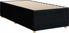 vidaXL Κρεβάτι Boxspring με Στρώμα Μαύρο 100 x 200 εκ. Υφασμάτινο