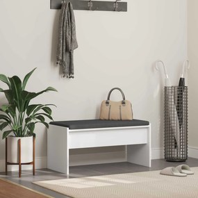 vidaXL Παγκάκι Χαλωρίου με μαξιλάρι Λευκό 83 x 38 x 40 εκ