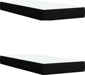 vidaXL LED Κρεβάτι αποθήκευσης με στρώμα Μαύρο 200 x 200 cm Ύφασμα