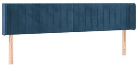 Κεφαλάρι Κρεβατιού LED Σκούρο Μπλε 163x16x78/88 εκ. Βελούδινο - Μπλε
