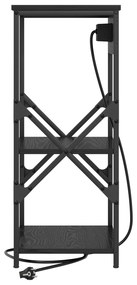 vidaXL Κομοδίνο με ράφι Μαύρη δρυς 41 x 31 x 76 εκ. Επεξεργασμένο ξύλο