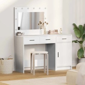 vidaXL Τραπέζι περιποίησης με συρτάρι 2 pcs Λευκό Επεξεργασμένο ξύλο