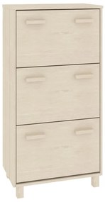 vidaXL Παπουτσοθήκη HAMAR Καφέ Μελί 59,5x35x117 εκ. Μασίφ Ξύλο Πεύκου