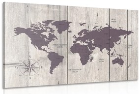 Εικόνα καφέ χάρτη σε ξύλινο φόντο - 60x40