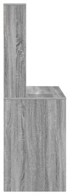 vidaXL Γραφείο με ράφι Γκρι sonoma 91 x 50 x 149 εκ Επεξεργασμένο ξύλο