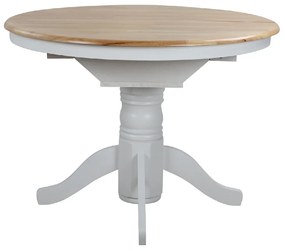 ΤΡΑΠΕΖΙ ΞΥΛΙΝΟ ΣΕ WHITE WASH ΧΡΩΜΑ Φ106(+40)x78Υ εκ.COUNTRY STYLE HM0161