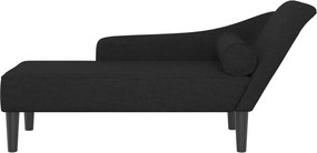 vidaXL Ανάκλιντρο Μασάζ Μαύρο Υφασμάτινο με Μαξιλάρια