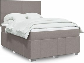 vidaXL Κρεβάτι Boxspring με Στρώμα Taupe 160x200 εκ. Υφασμάτινο