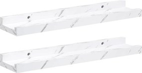 vidaXL Ράφι Τοίχου Επιτοίχιο 2 pcs Λευκό Μάρμαρο 40 x 9 x 3 cm