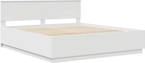 vidaXL Σκελετός Κρεβατιού Λευκό 200 x 200 cm Επεξεργασμένο ξύλο