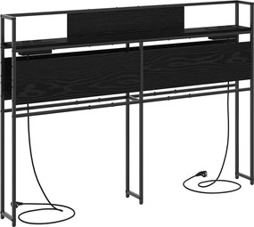 vidaXL Κεφαλάρι Αποθήκης με ράφι Μαύρη δρυς 98 cm Επεξεργασμένο ξύλο