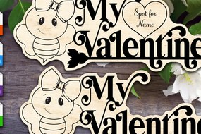 Intra απο ξύλο plywood 3mm-4mm πάχος Bee My Valentine Sign - Στολίδι Δίασταση 8x8 cm INTRAFABR-54302919